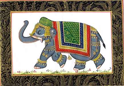 Seidenmalerei Elefanten